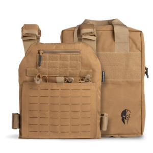 Tactical response kit with plate carrier, bag and MOLLE attachment setup