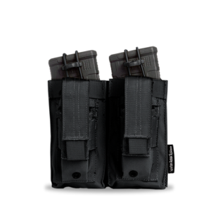 Double kangaroo mag pouch with rifle and pistol magazines side by side