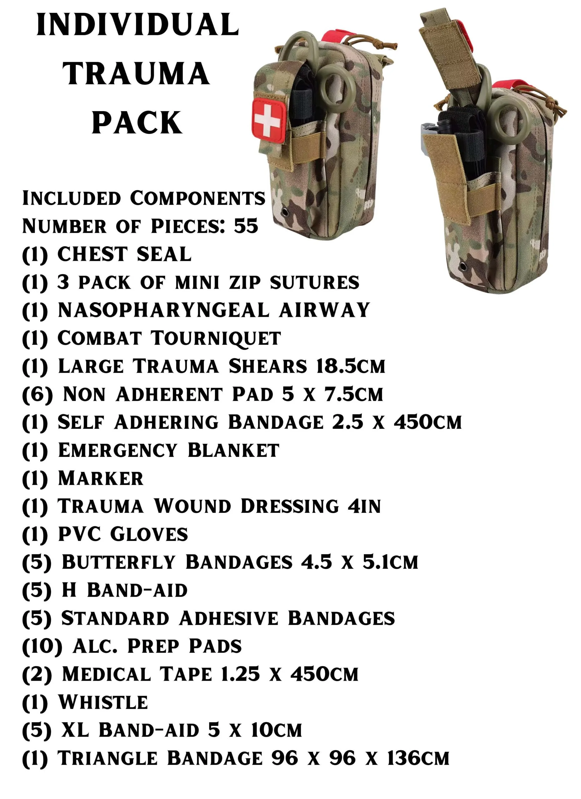 IFAK Individual Trauma Kit – COS Defense Standard First Aid Pouch - Image 5