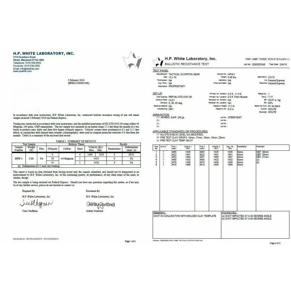 FKTG Tactical Ajax IIIA Stab Plates – Lightweight PE NIJ IIIA - Image 7