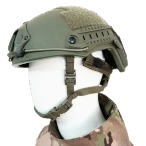 “Level IIIA UHMWPE Ballistic Helmet with NVG Shroud and Side Rails”