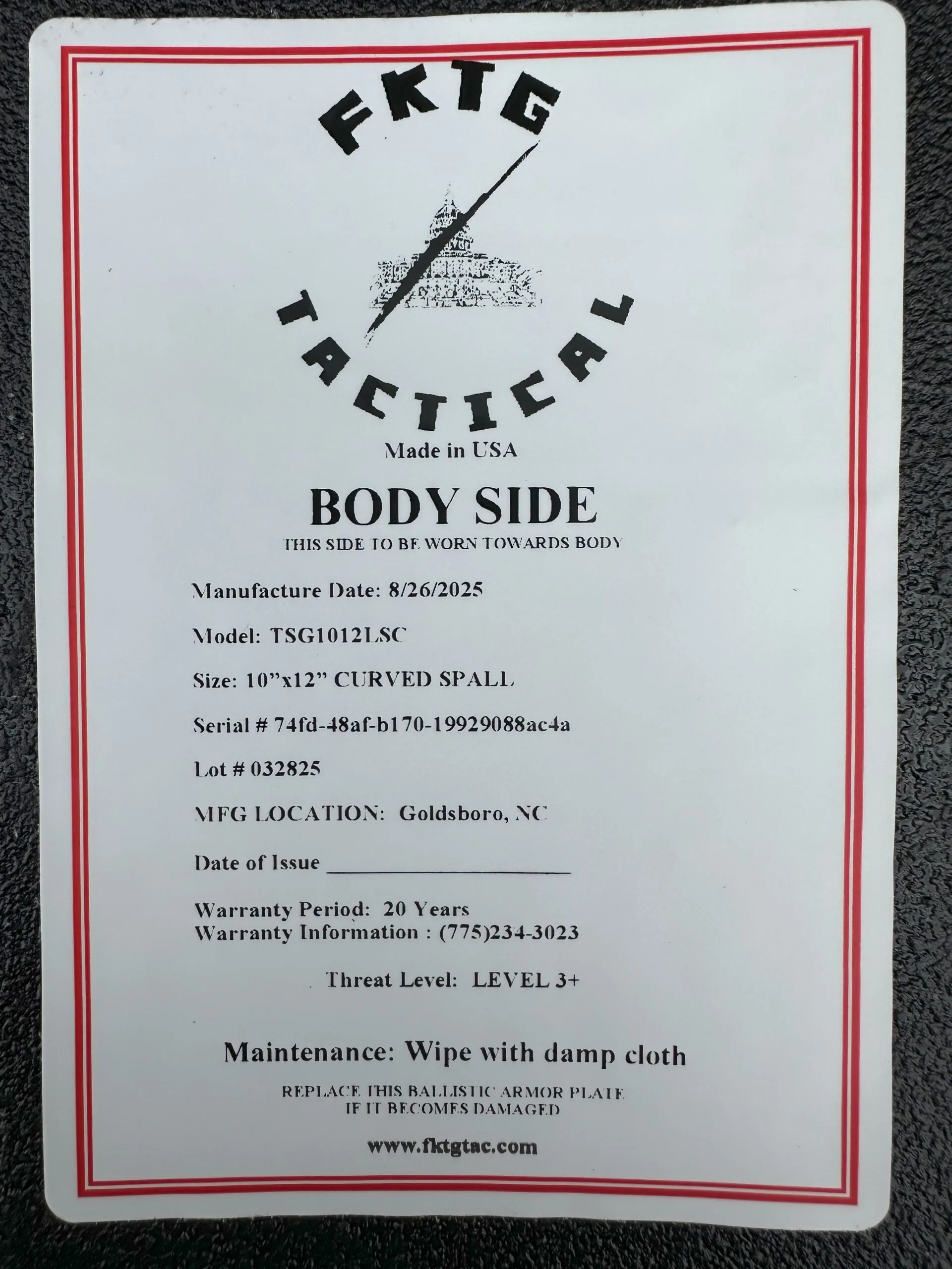 FKTG Tactical Scipio AR600 – Level III+ Steel Armor (Made in the USA) - Image 5