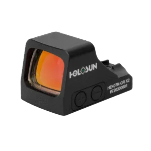 Holosun 407K X2 6 MOA green dot sight with side battery tray for subcompact pistols
