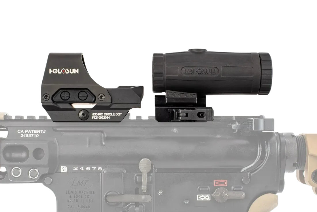 Holosun HS510C red dot with HM3X magnifier combo – reflex sight and flip-to-side 3x optic