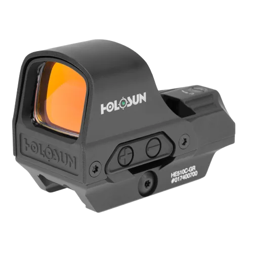 Holosun HE510C red/green circle dot rifle optic on AR-15 with QD mount