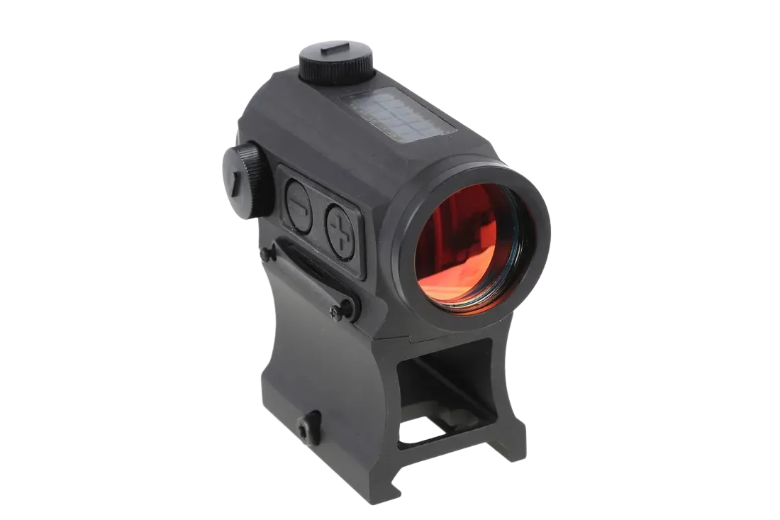 Holosun Paralow 2 MOA red dot sight with solar panel and low profile design