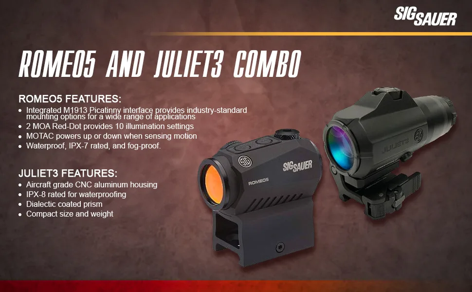 🔴 Sig Sauer Romeo5 GEN II 2 MOA + Juliet3 Micro 3×22 Magnifier Combo - Image 6